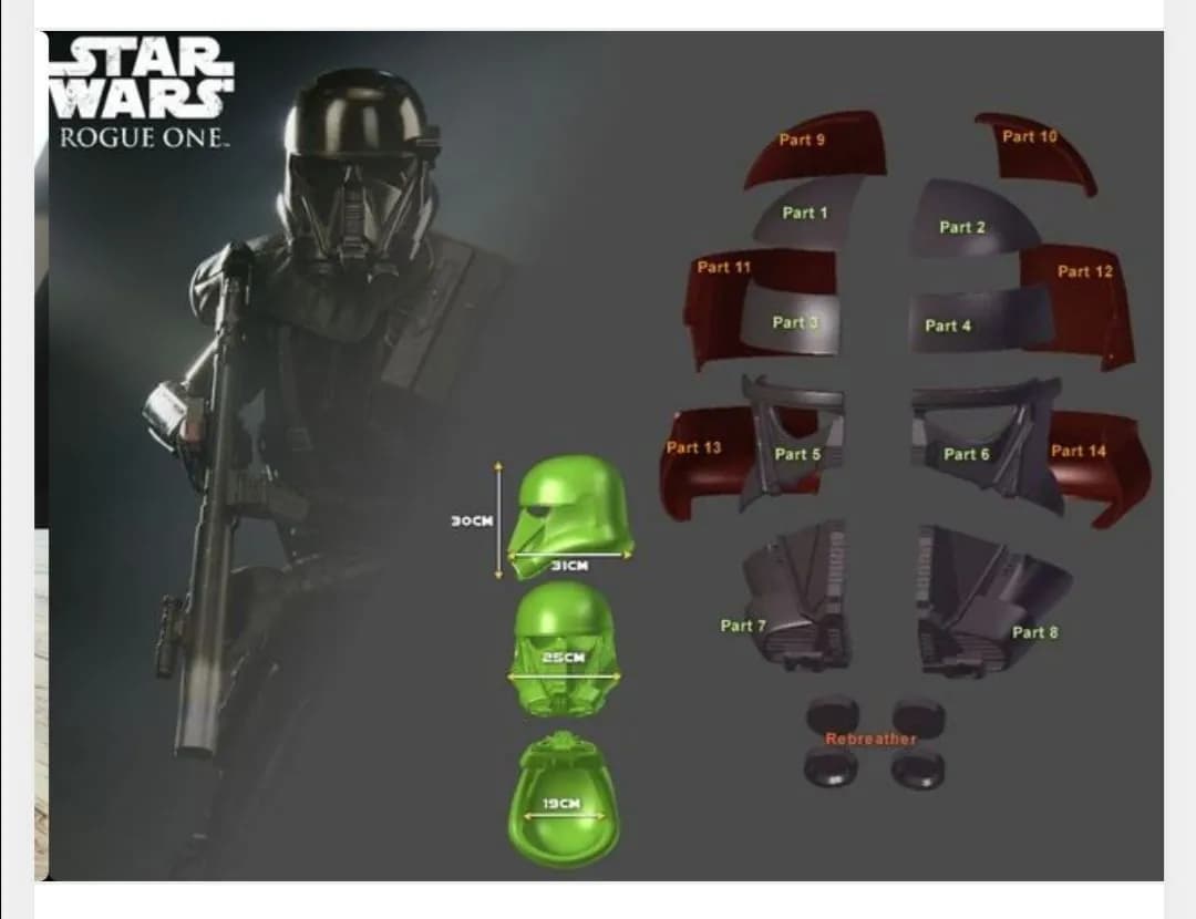 STL - Casco Death Trooper de Star Wars