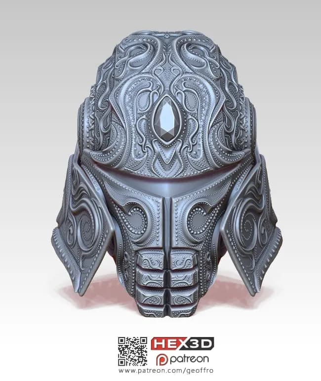 STL - Casco Deluxe Hex3D Estilo Samurai