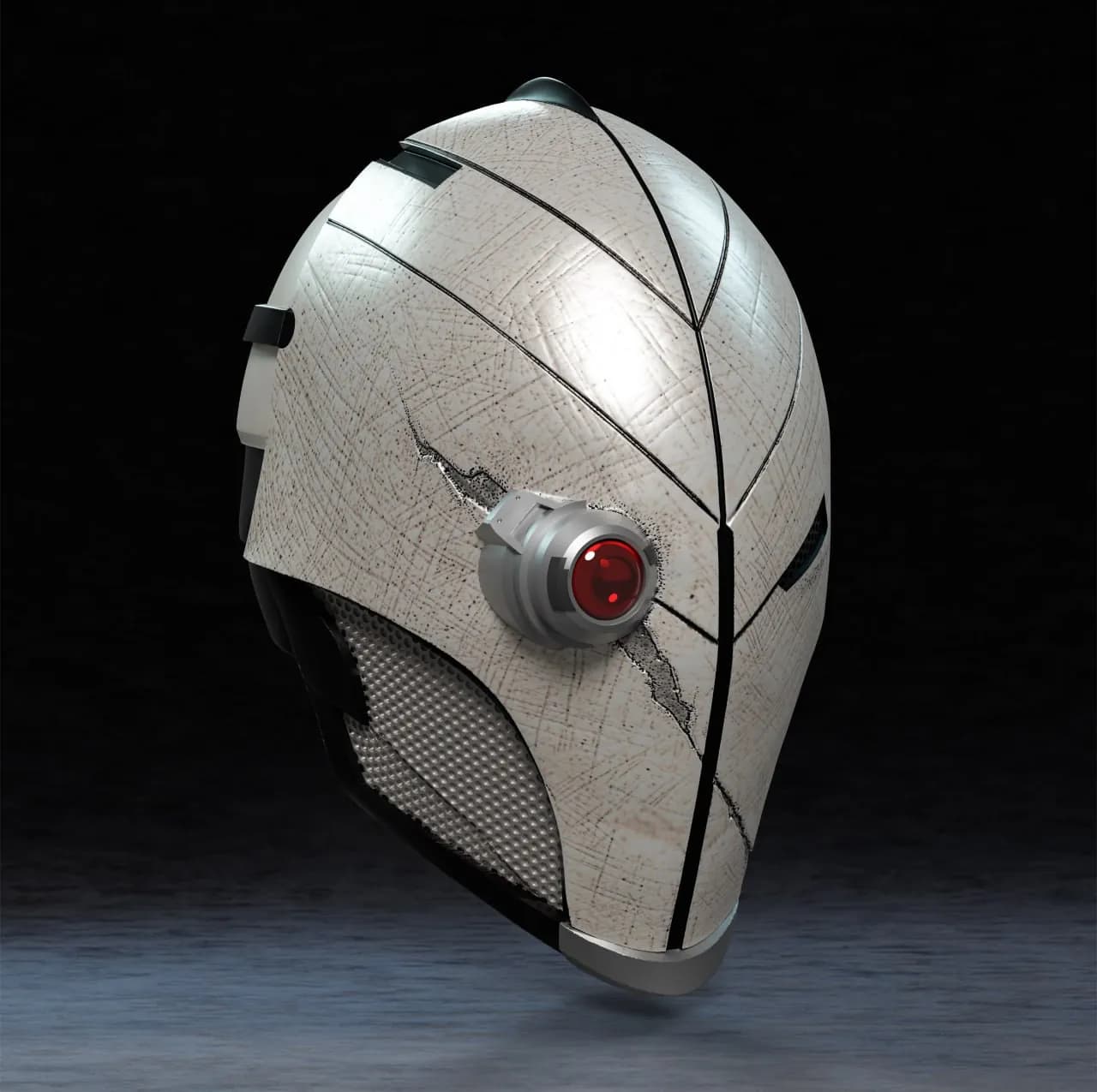 STL - Casco futurista con ojo rojo