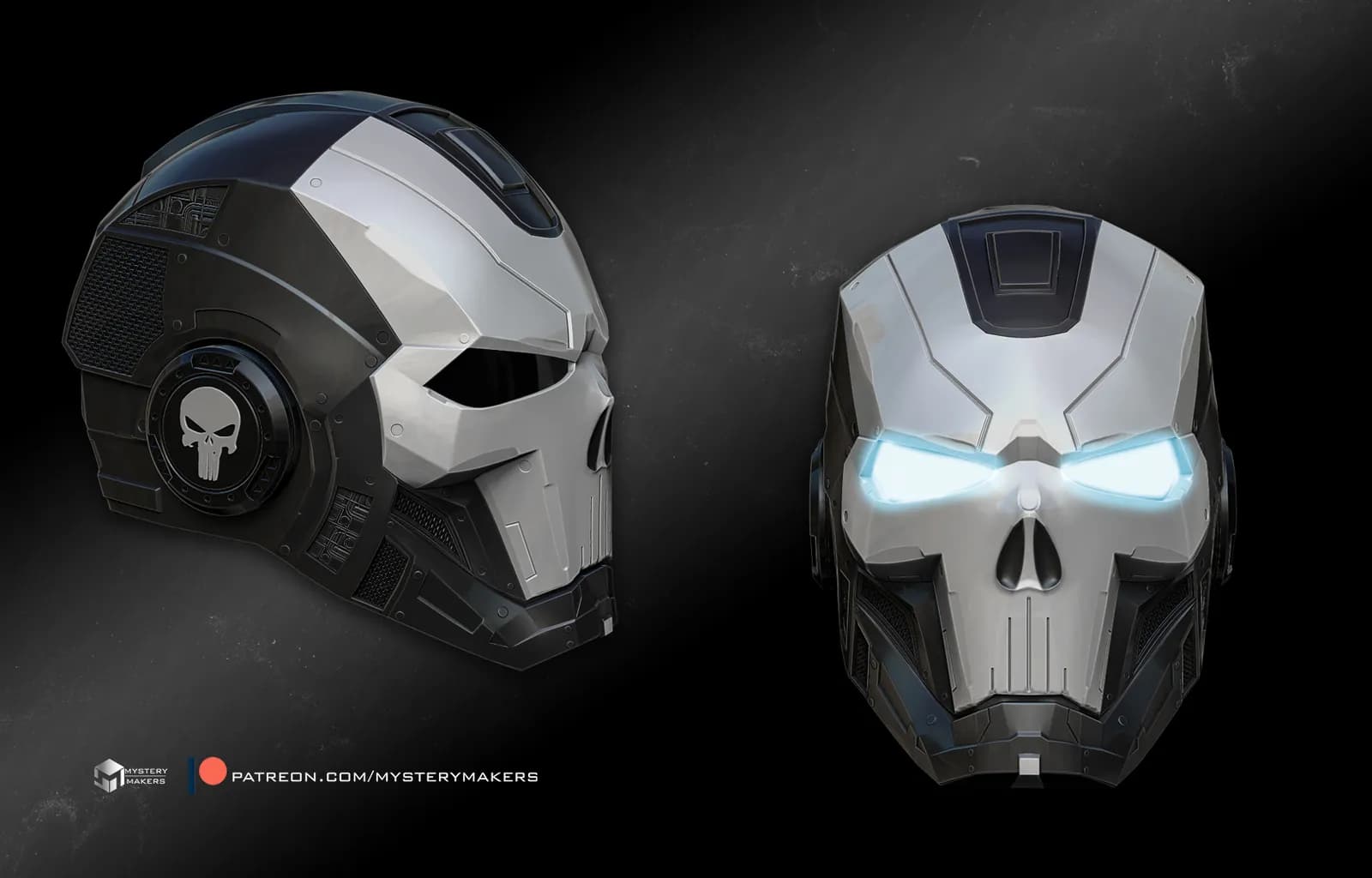 STL - Casco Iron Punisher render 2