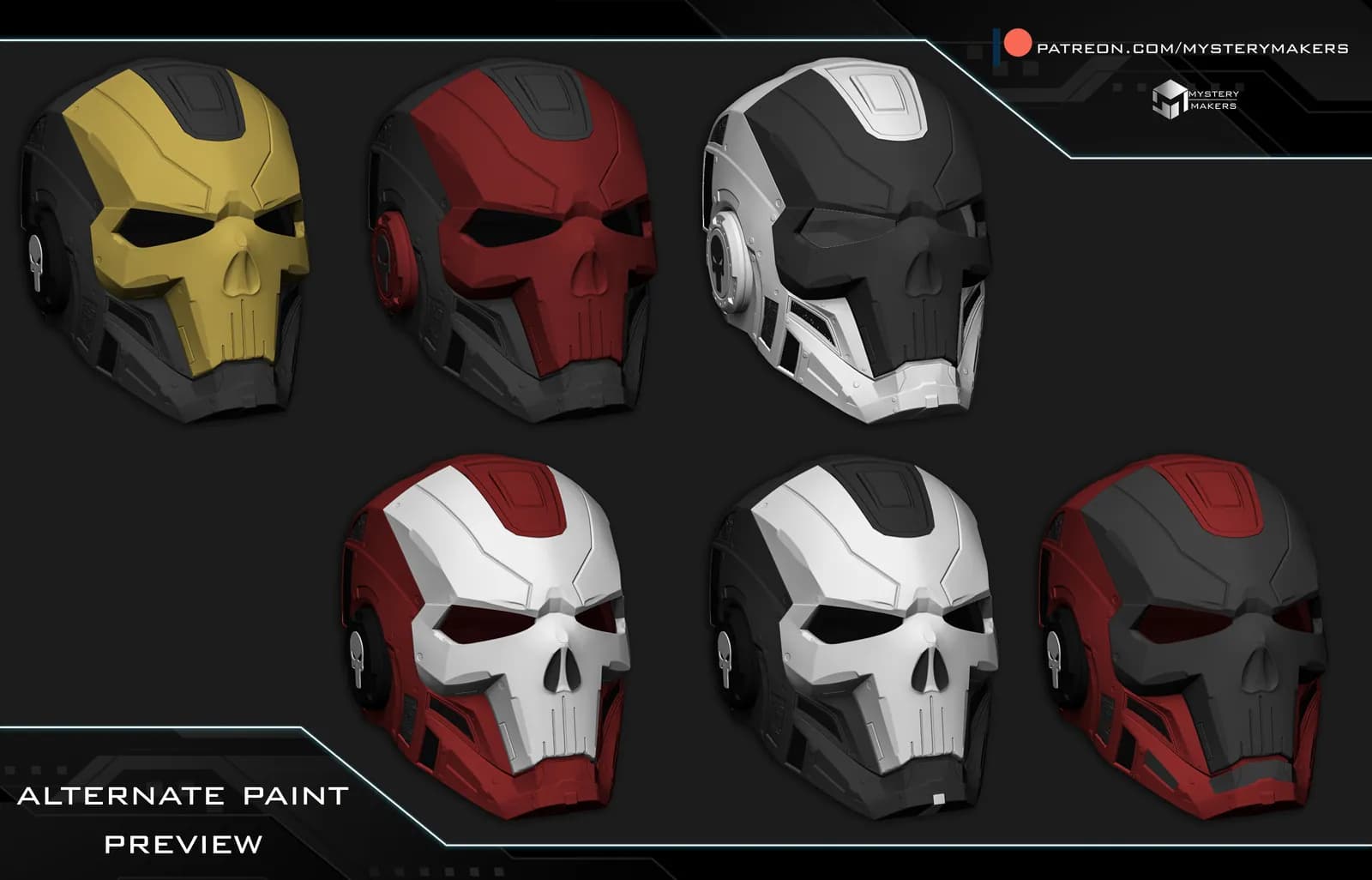 STL - Casco Iron Punisher render 4