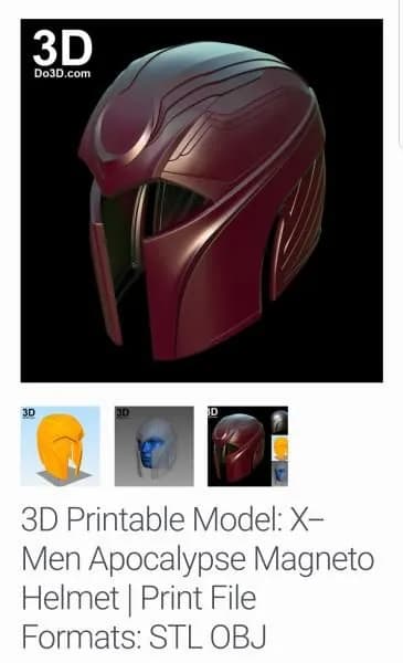 STL - Casco Magneto Apocalypse X Men 2