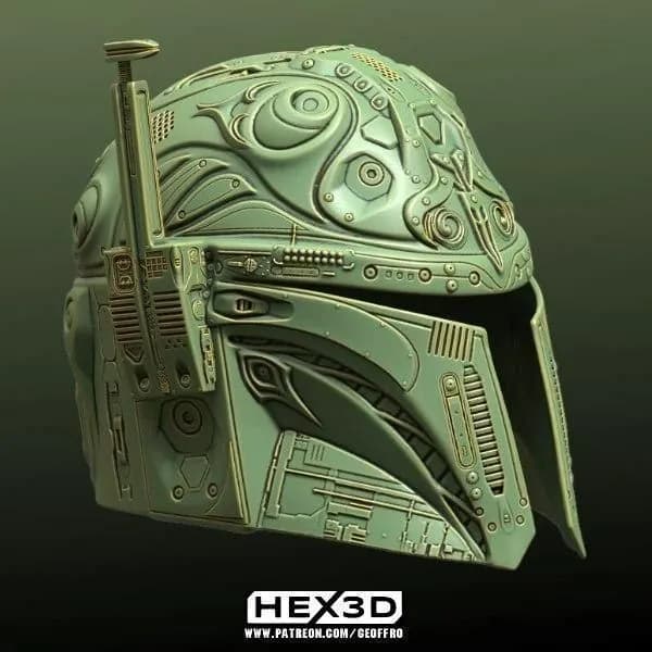 STL - Casco Mandalorian Arte Orfebrería