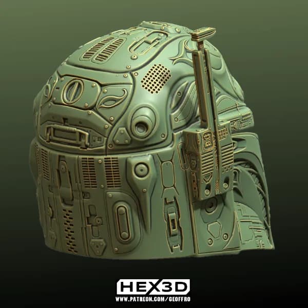 STL - Casco Mandalorian Arte Orfebrería render 4