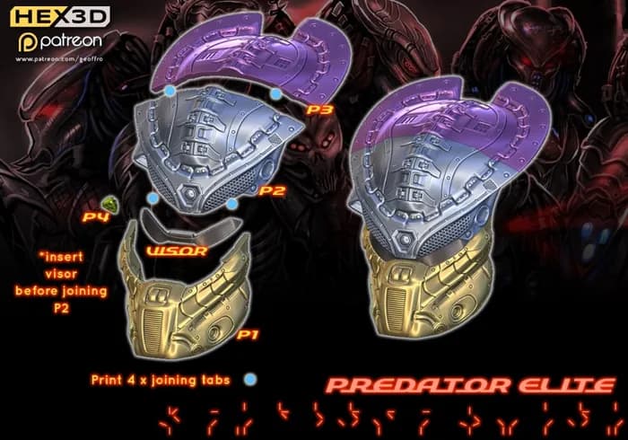 STL - Casco Predator Elite