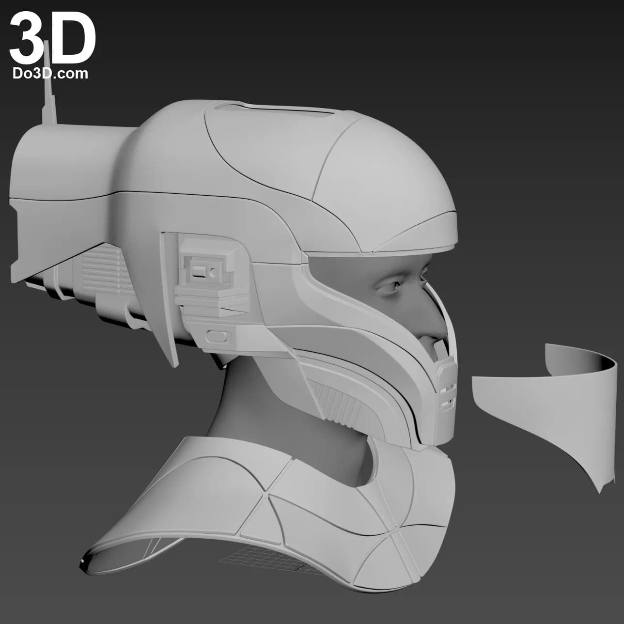 STL - Casco Sci Fi con Protector Bucal