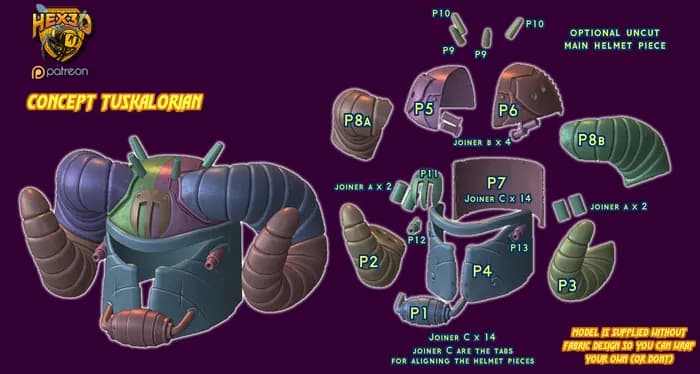STL - Casco Tuskaloriano Concepto render 2