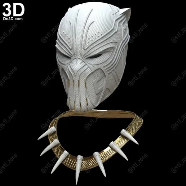 STL - Casco y collar de pantera negra