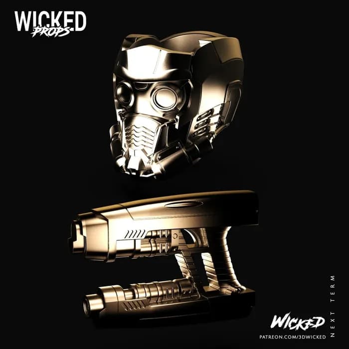 STL - Casco Y Pistola De Starlord