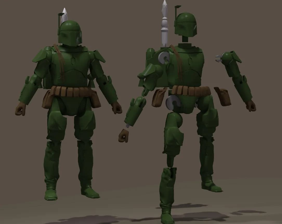 STL - Casco y propulsores de Boba Fett render 2
