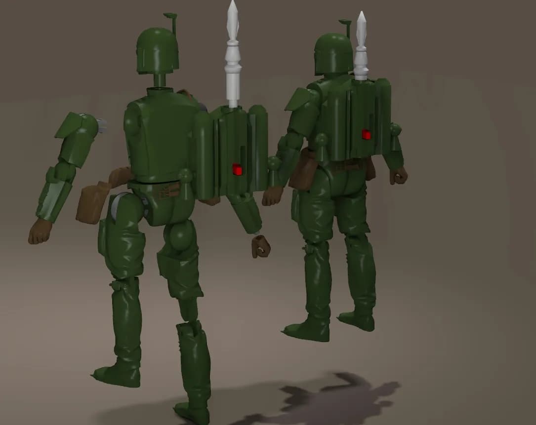 STL - Casco y propulsores de Boba Fett render 3