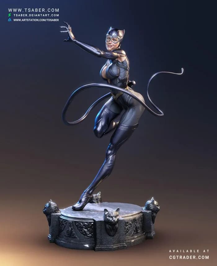 STL - catwoman statue tsaber