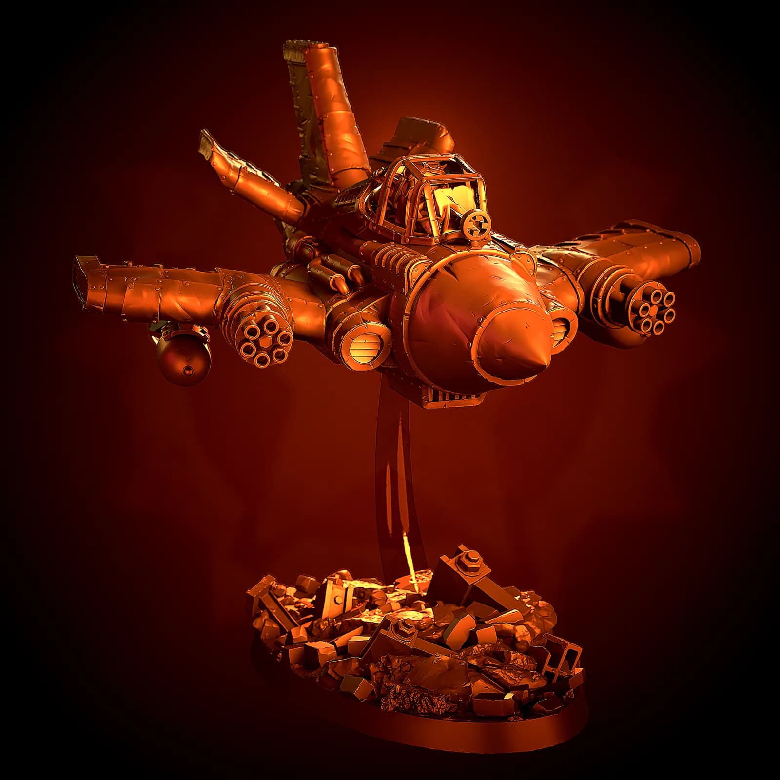 STL - Caza de combate industrial render 2