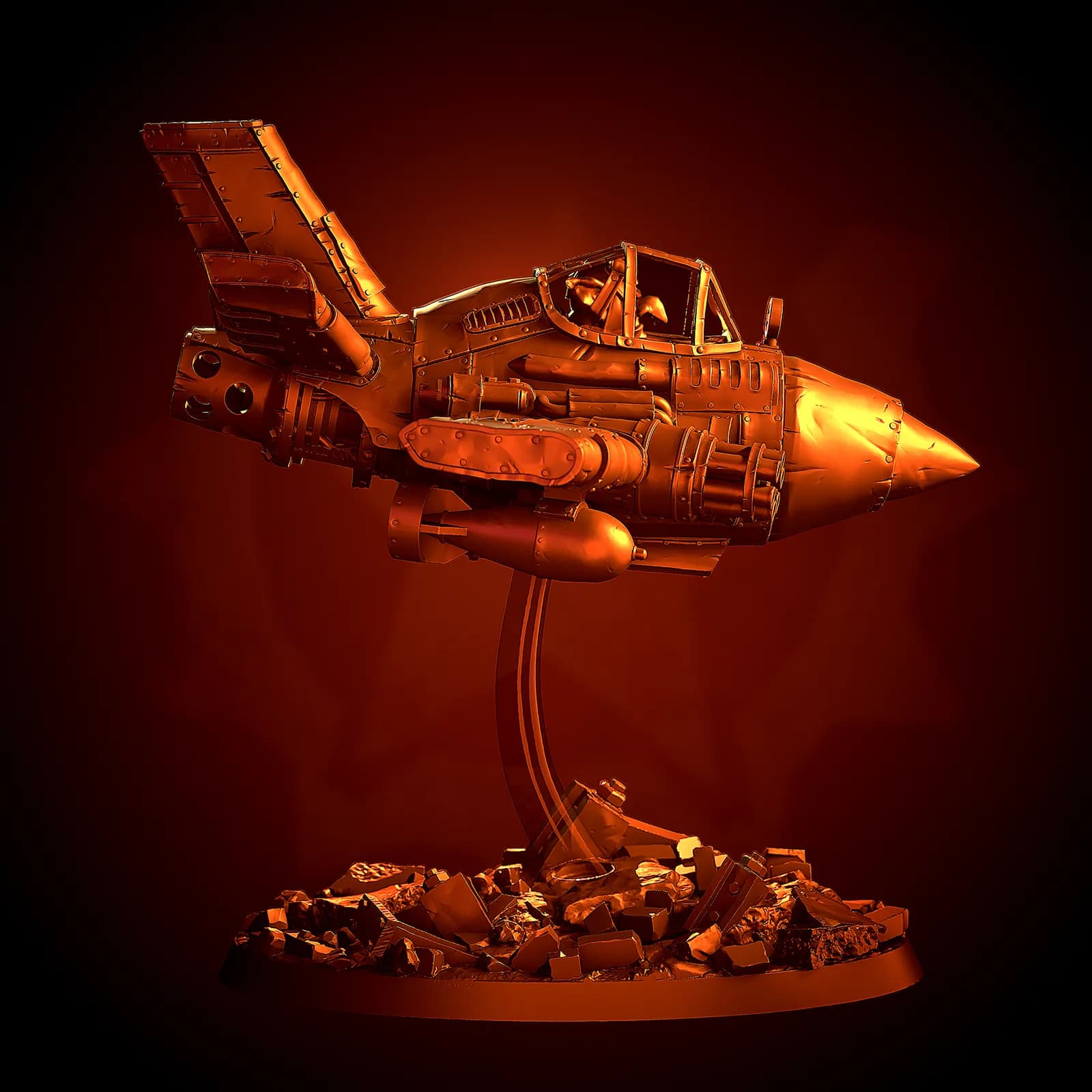 STL - Caza de combate industrial render 3