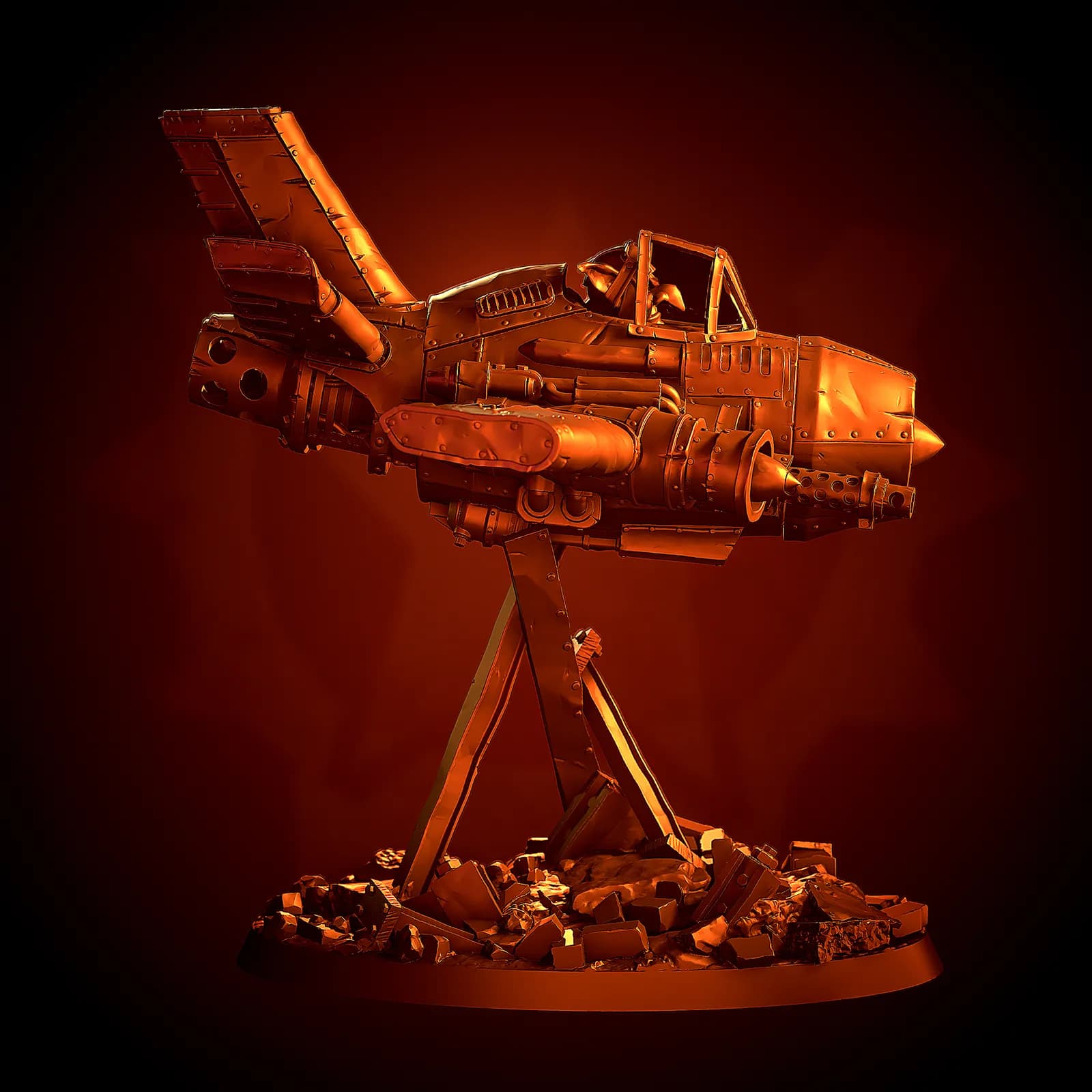 STL - Caza de combate industrial render 4