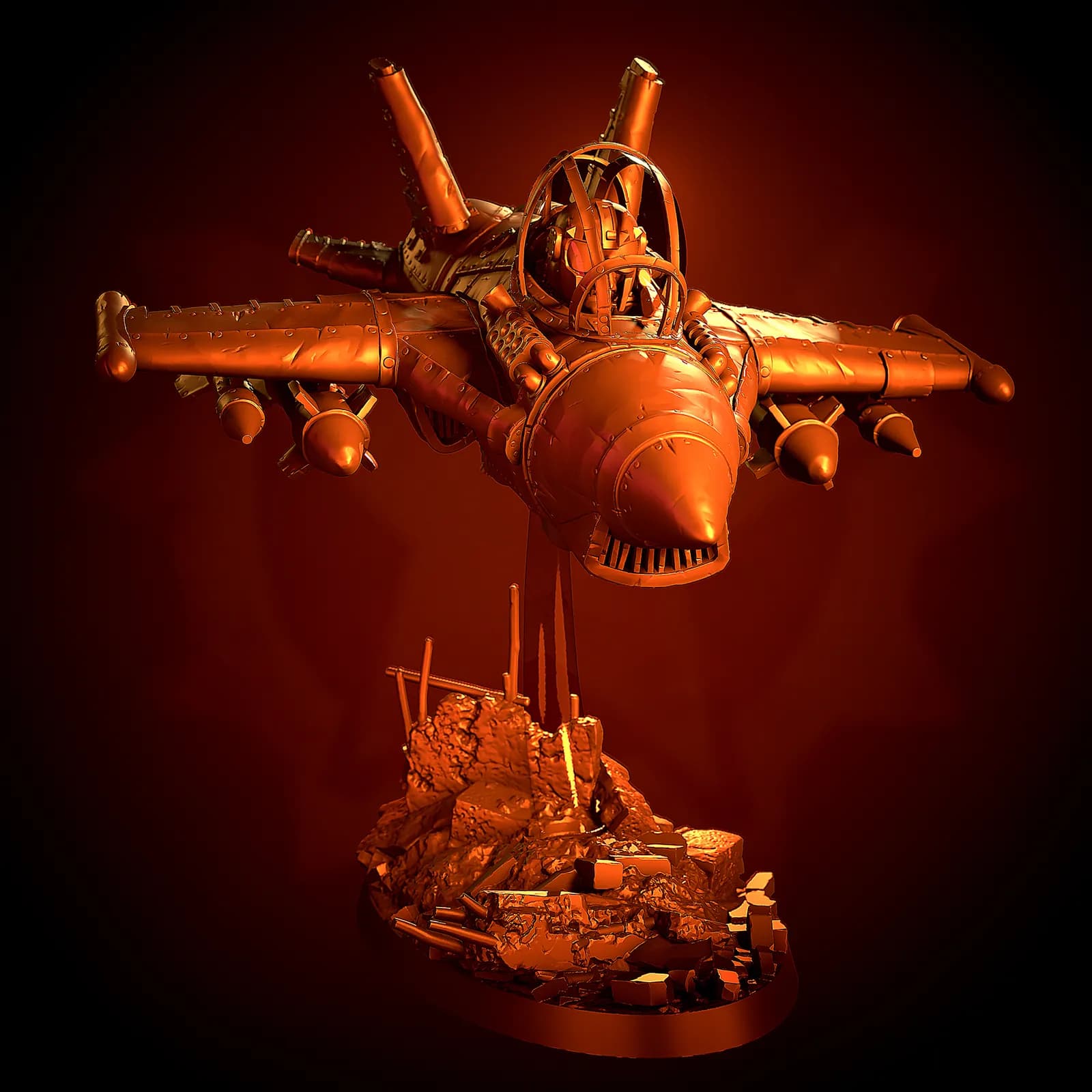 STL - Caza de combate industrial render 5