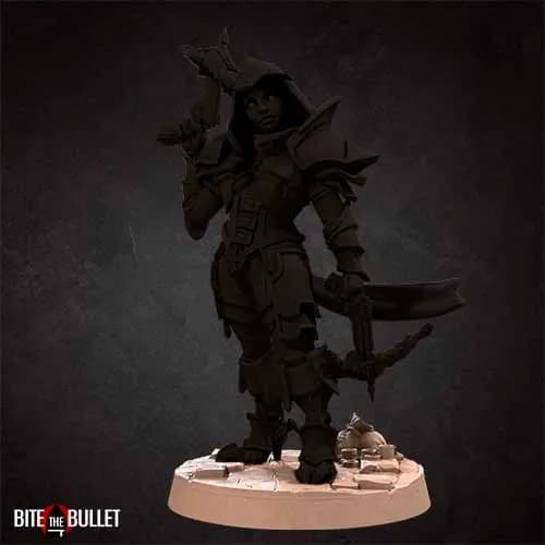 STL - Cazadora demoníaca con ballesta render 4