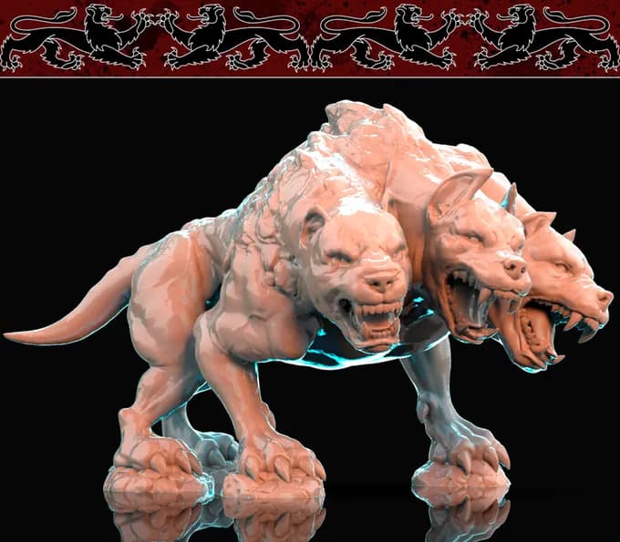 STL - Cerbero de Tres Cabezas render 3