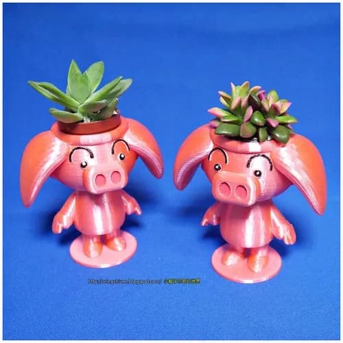 STL - cerdito maceta decorativa