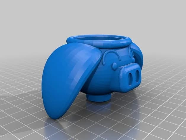 STL - cerdito maceta decorativa render 3
