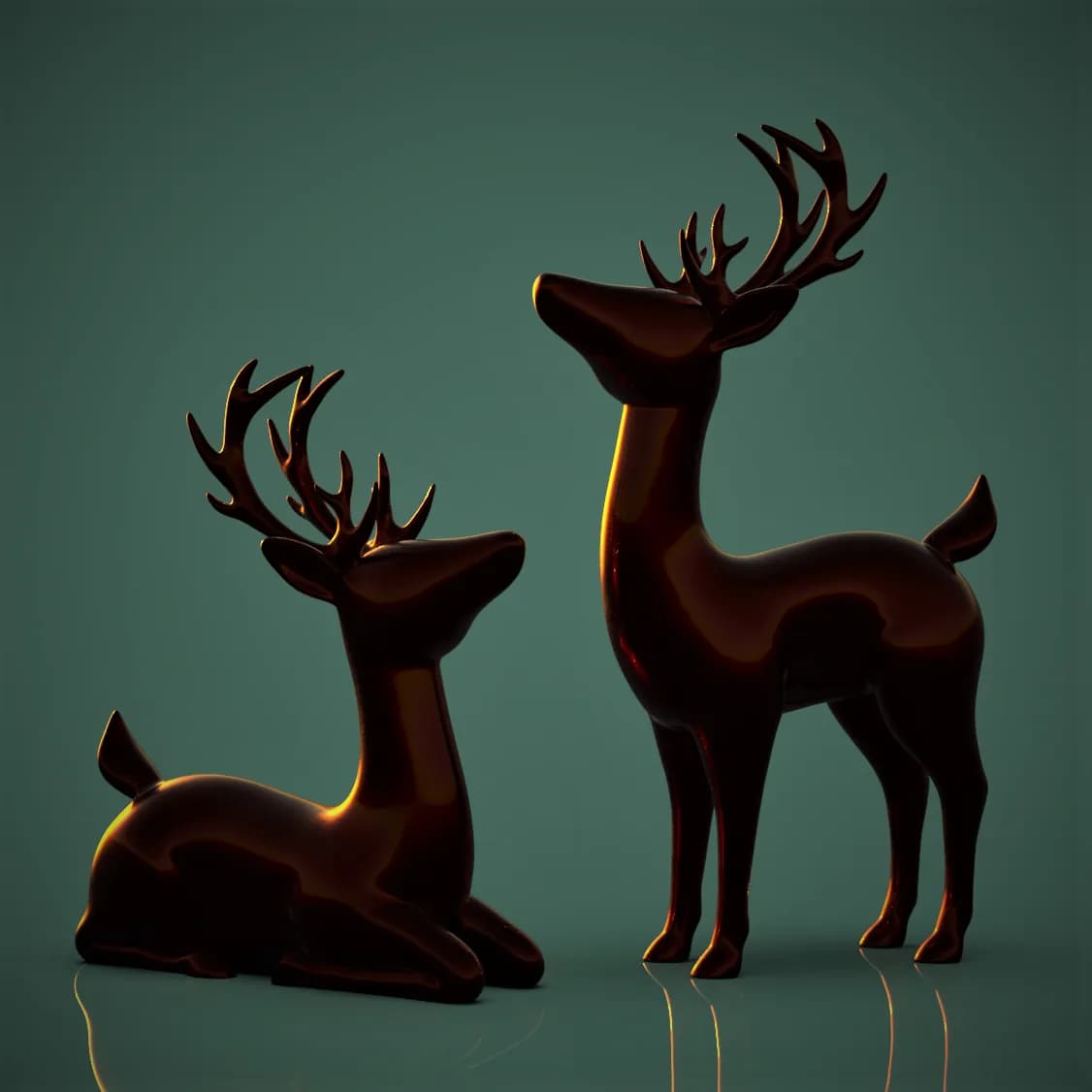 STL - Cervatos Estilizados render 2