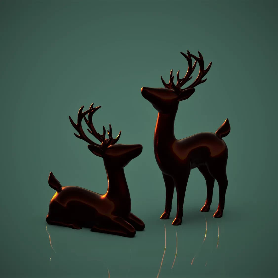 STL - Cervatos Estilizados render 3