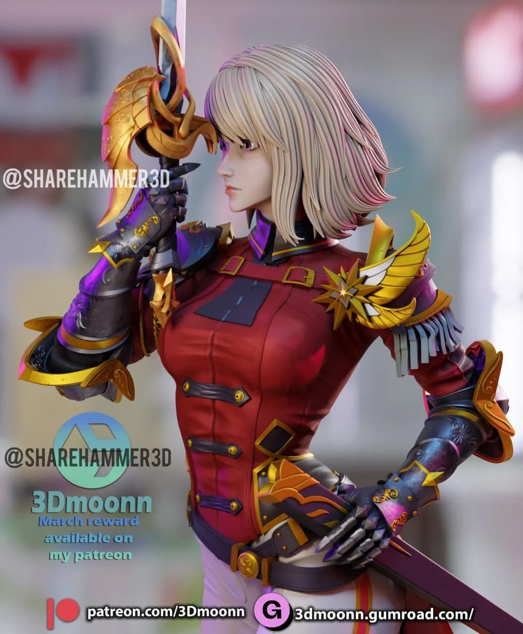 STL - Cha Hae in Solo Leveling Figura
