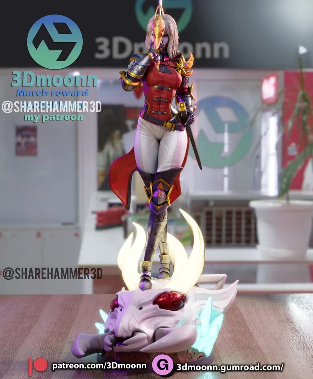 STL - Cha Hae in Solo Leveling Figura render 3