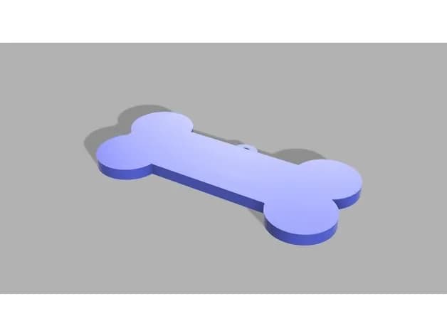 STL - Chapa de perro en forma de hueso render 2