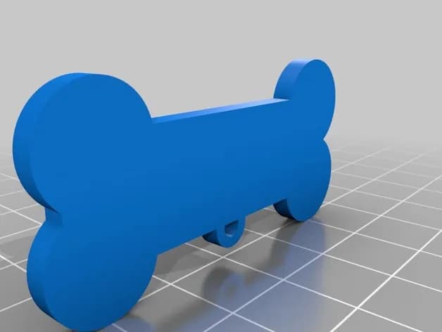 STL - Chapa de perro en forma de hueso render 3