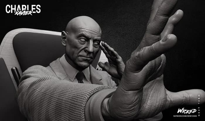 STL - Charles Xavier en Cerebro render 4