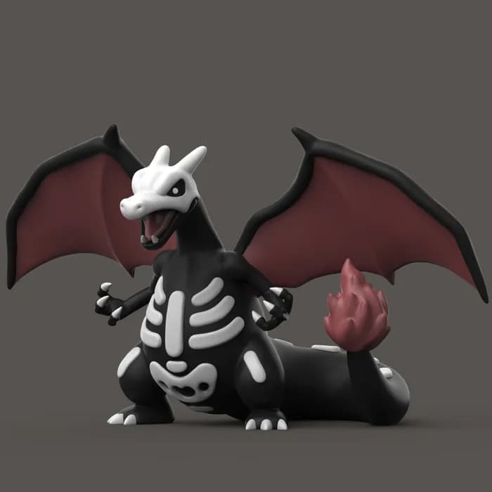 STL - Charmander Calavera Halloween render 3