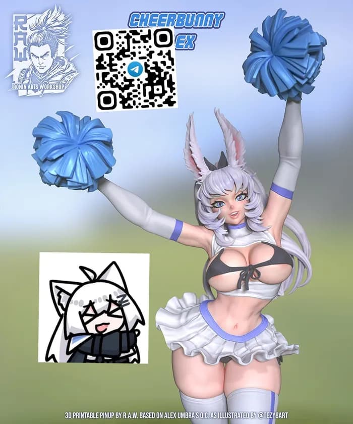 STL - cheer bunny alex +nsfw 75mm rar z