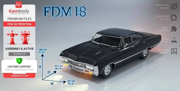 STL - chevrolet impala ss 1967 gambody render 2