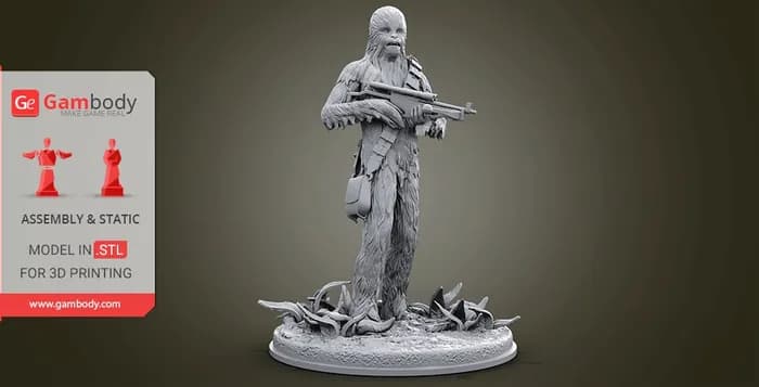 STL - chewbacca gambody render 2