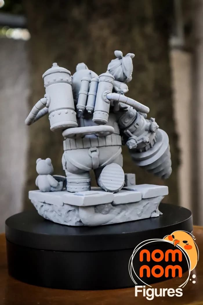 STL - chibi big daddy and little sister render 2