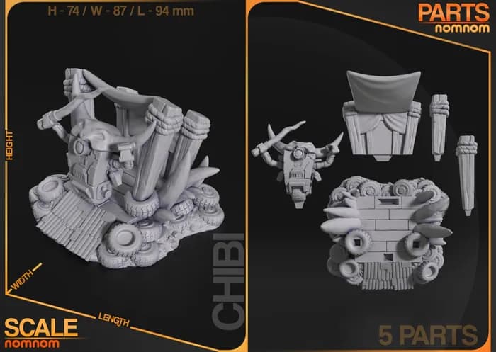 STL - chibi claptrap borderlands render 2