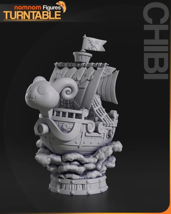 STL - chibi going merry one piece render 2