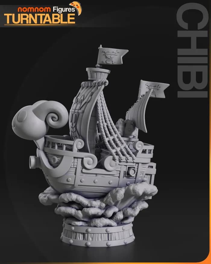 STL - chibi going merry one piece render 3