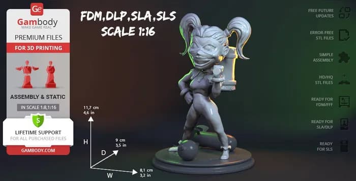 STL - chibi harley quinn