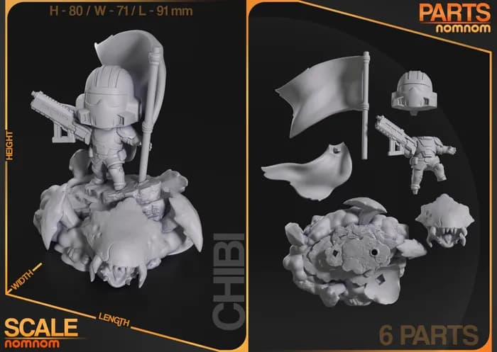 STL - chibi helldive render 2