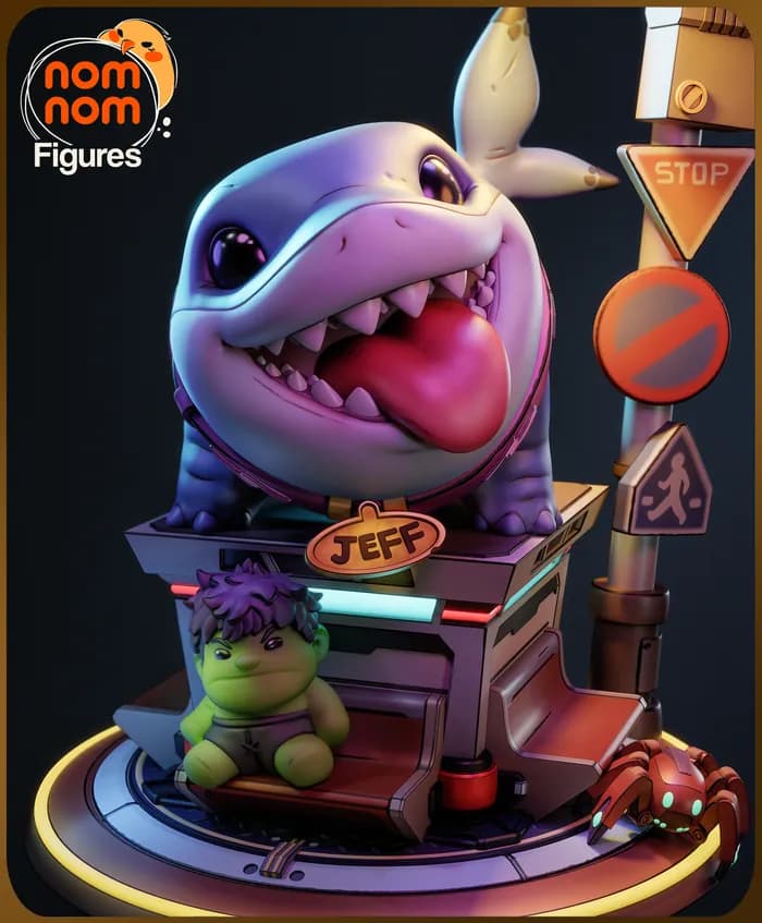 STL - chibi jeff marvel rivals render 3
