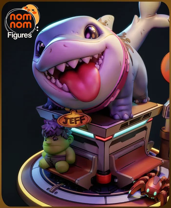 STL - chibi jeff marvel rivals render 4