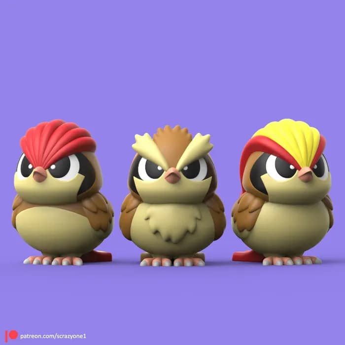 STL - chibi pidgey evolution