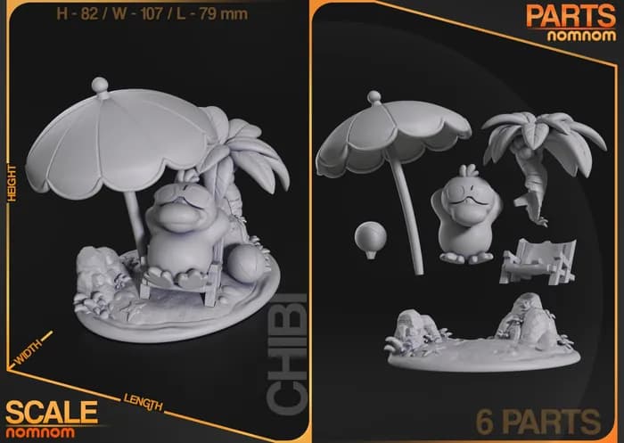 STL - chibi psyduck@hehestl render 2