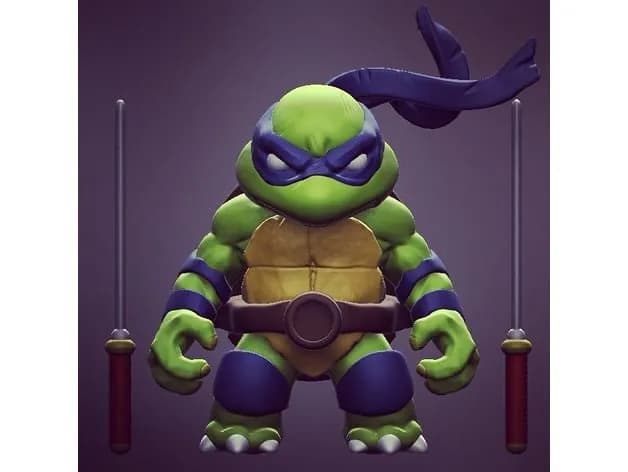 STL - chibi turtles ninjas tmnt cults3d render 2