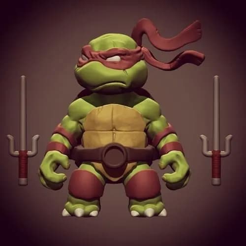 STL - chibi turtles ninjas tmnt cults3d render 4
