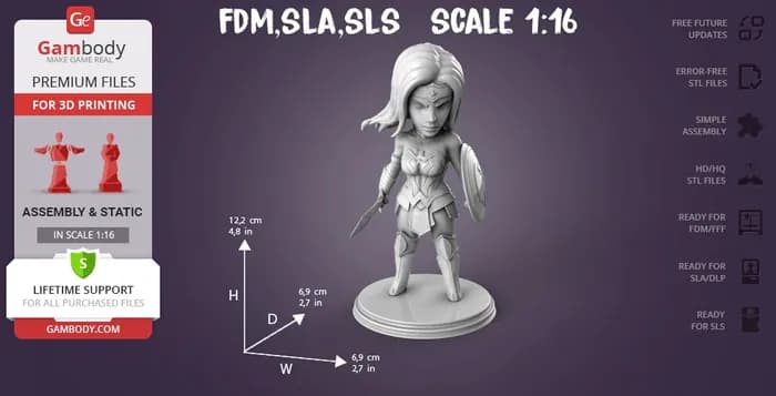 STL - chibi wonder woman render 2