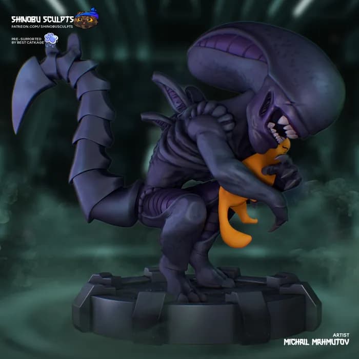 STL - chibi xenomorph alien render 2