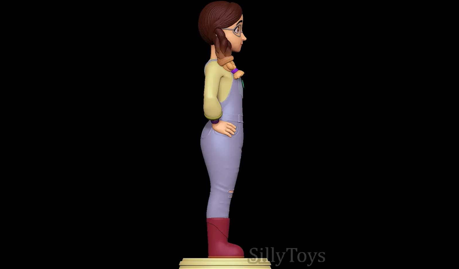 STL - Chica con Mono y Gafas render 2